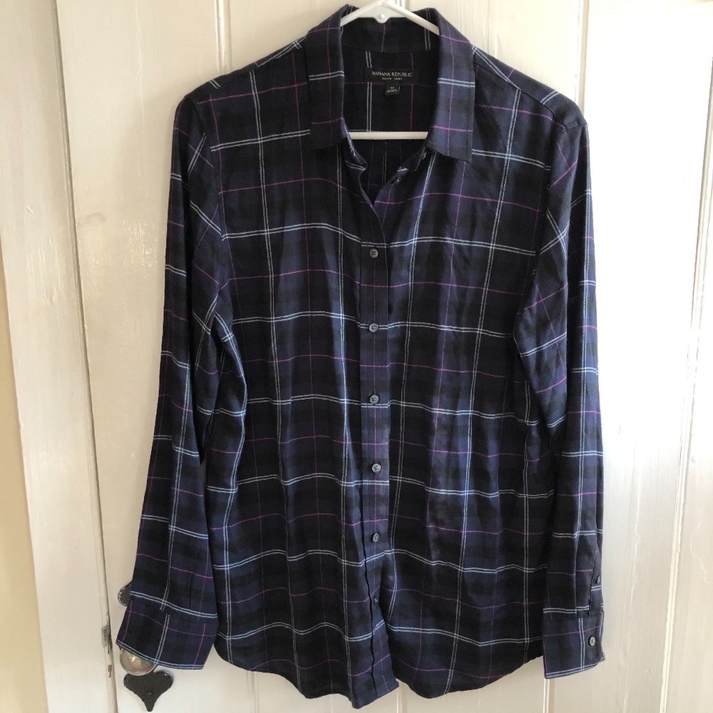 Banana Republic Dillon Plaid Button Down Size M
